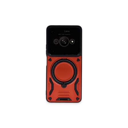 Bez Poco C61 Kılıf Joy Lens Standlı Kapak - Kırmızı Najmaddin