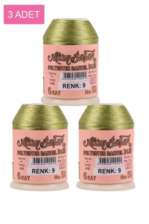 Tedar 3 Adet Altınbaşak Oya ve Dantel İpi 20 gr - Royaleks - No: 009 Najmaddin