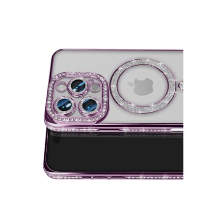 Bez iPhone 16 Pro Max Kılıf Joke Simli Magneticsafe Kılıf - Derin Mor Najmaddin