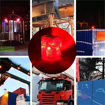 Sh Powermaster Pm-39274 Solar Enerjili Mıknatıs Tabanlı Kırmızı İkaz Uyarı Lambası Najmaddin
