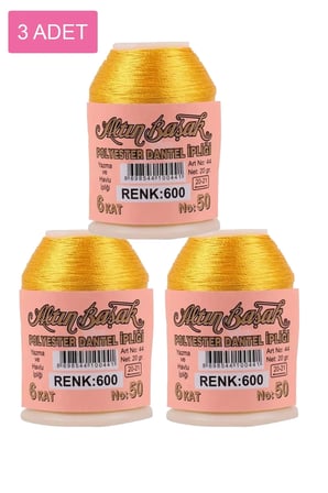 Tedar 3 Adet Altınbaşak Oya ve Dantel İpi 20 gr - Royaleks - No: 600 Najmaddin