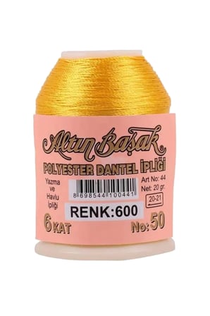 Tedar 3 Adet Altınbaşak Oya ve Dantel İpi 20 gr - Royaleks - No: 600 Najmaddin