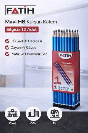 Bez Fatih Mercanlı 12010 HB Kurşun Kalem 12 Adet Najmaddin
