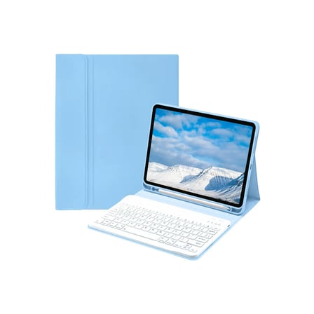 Bez iPad Pro 11 (2022) Kılıf KC01 Smart Klavyeli Tablet Kılıfı - Açık Mavi Najmaddin