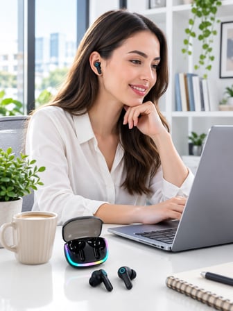 Mey Mey İthalat Bluetooth 5.4 TWS Kablosuz Kulaklık Quad ENC Mikrofonlu RGB Şarj Kutulu HD Ses Najmaddin