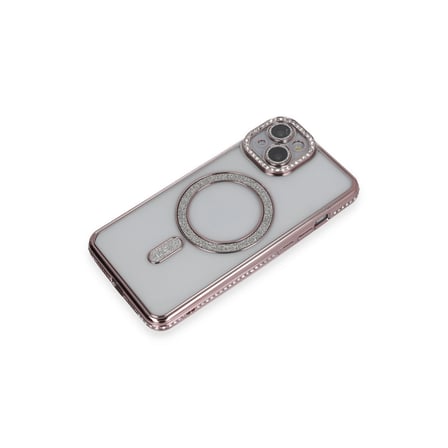 Bez iPhone 13 Kılıf Joke Simli Magneticsafe Kılıf - Pembe Najmaddin