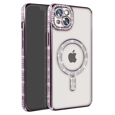 Bez iPhone 14 Kılıf Joke Simli Magneticsafe Kılıf - Pembe Najmaddin