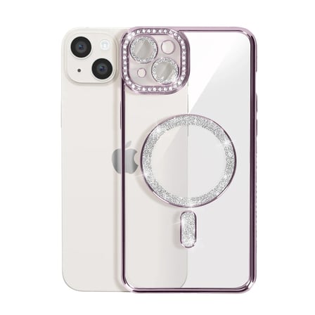 Bez iPhone 14 Kılıf Joke Simli Magneticsafe Kılıf - Pembe Najmaddin