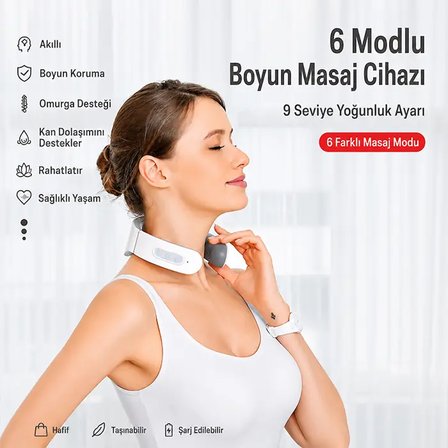 Hepsi EZERE NeckRelief Pro Ultrasonik Dalgalı Ve Isıtmalı Rahatlatıcı Boyun Masaj Aleti-(5775) Najmaddin