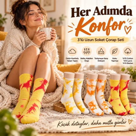 Beru Unisex Batik Desenli Çorap 6'lı Set Pamuklu Renkli Uzun Soket Dikişsiz Nefes Alan Günlük Spor Çorabı Najmaddin