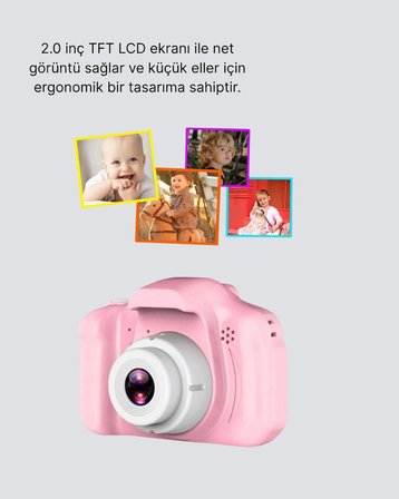 Karg 8 Megapiksel Mini Çocuk Kamerası Hd Ekranlı Darbeye Dayanıklı Ve Şarjlı Najmaddin