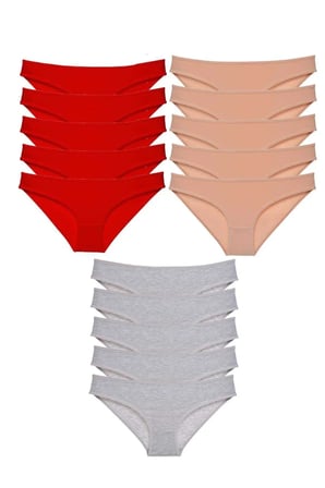 Tedar 15 adet Süper Eko Set Likralı Kadın Slip Külot 513 Najmaddin