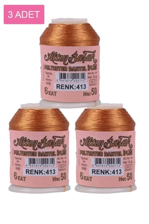 Tedar 3 Adet Altınbaşak Oya ve Dantel İpi 20 gr - Royaleks - No: 413 Najmaddin