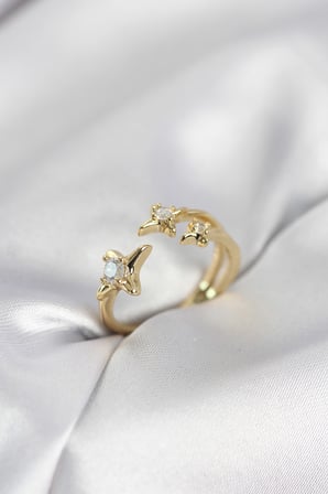 Bez Minimal Kutup Yıldızı Model Gold Renk Kadın Yüzük Najmaddin