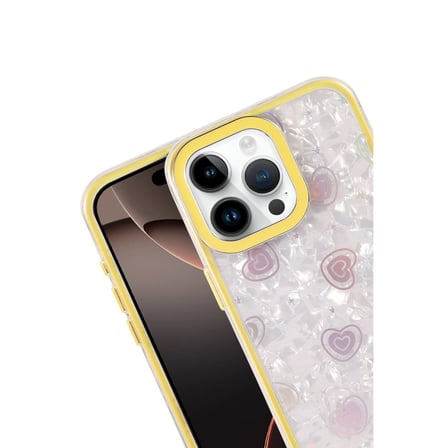 Bez iPhone 15 Pro Max Lumi Desenli Kapak - Sarı Najmaddin
