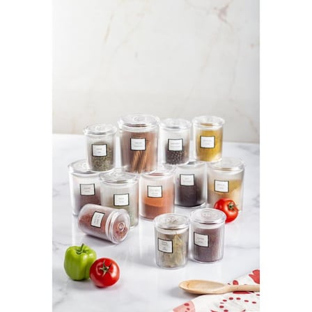 Bez 12'li Barok Yuvarlak 2 Boy Kavanoz Seti & Saklama Kabı & Erzak Kabı 6*500 ML,6*250 ML) Najmaddin