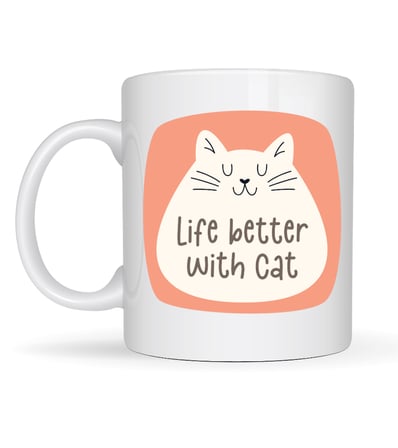 Bez Life Better With Cat – Sevimli Kedi Tasarımlı Porselen Kupa MODEL 65 Kahve & Çay Kupası  Hediyelik Kupa Najmaddin