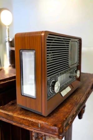 Ahşap Görünümlü Retro Bluetooth Radyo USB,AUX Ve SD Kart Girişli Najmaddin