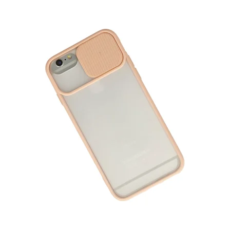 Bez iPhone 6 Kılıf Palm Buzlu Kamera Sürgülü Silikon - Pembe Najmaddin