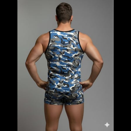 Beru Erkek Kamuflaj Tank Top Boxer İç Çamaşır Takımı Najmaddin
