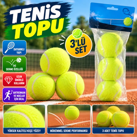 Ticaret KZL-2505002 TENIS TOPU 3 LU  80 Najmaddin