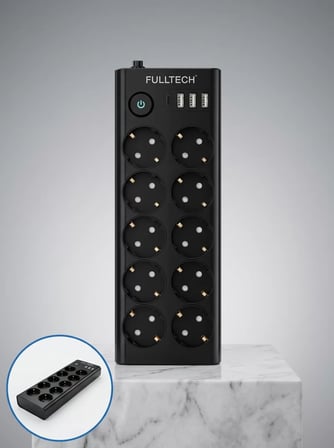Hepsi 10 Prizli USB Destekli Çoklu Priz Type-C Şarj Girişli Güvenli Güç Ünitesi Najmaddin