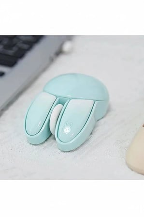 Tedar Tavşan Figürlü Kablosuz Mouse Pil Dahil Etiket Hediyeli Mavi Najmaddin