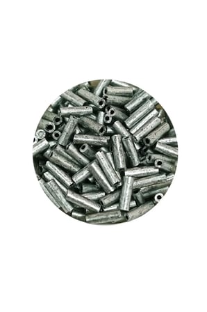 Tedar Uzun Boru Kesme Boncuk Çap 2mm Uzunluk 10 mm - 60 Gram - Desenli Gümüş - BNC283 Najmaddin