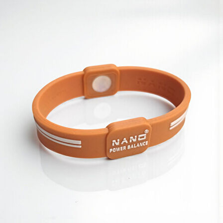Nano Power Balance Denge Bilekliği – Enerji, Stres, Uyku ve Spor Performansı İçin Destek Turuncu 20 Cm.