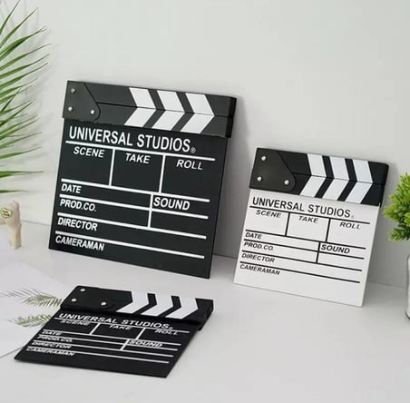 Özel Üretim Profesyonel Reji Ekipmanları Dekoratif Hediye Ahşap Film Sinema Klaketi Büyük Boy
