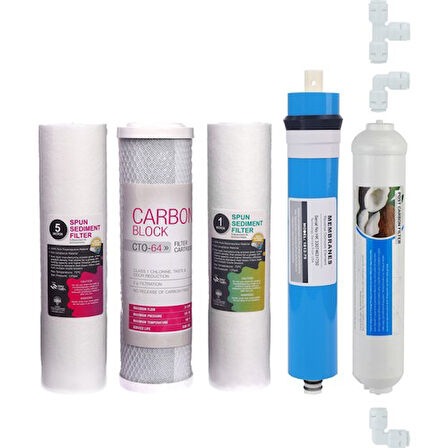 Su Arıtma Cihazı Filtresi 5'li Filtre Seti Paket 5 Aşama Membran