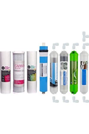 Su Arıtma Cihazı Filtresi 8'li Filtre Seti Paket Quick Bağlantılı Full Set