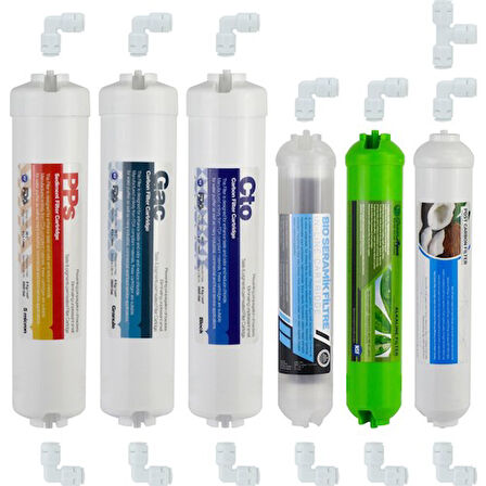 Su Arıtma Cihazı Filtresi 6'lı Set Paket Aşama Membransız