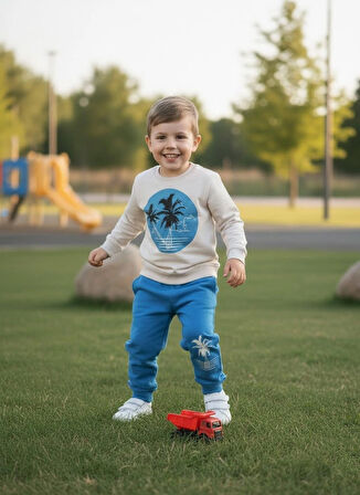 Erkek çocuk mevsimlik baskılı alt üt takım