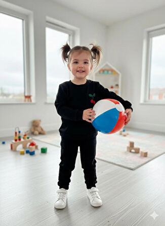 Kız Çocuk Takım Pamuklu Uzun Kollu Alt Üst Takım