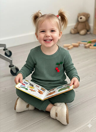 Kız Çocuk Takım Pamuklu Uzun Kollu Alt Üst Takım