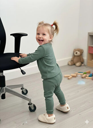 Kız Çocuk Takım Pamuklu Uzun Kollu Alt Üst Takım