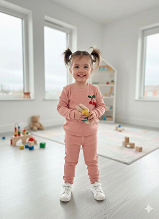 Kız Çocuk Takım Pamuklu Uzun Kollu Alt Üst Takım