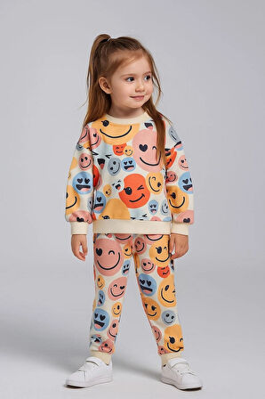 Kız çocuk baskılı mevsimlik alt üst takım