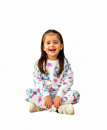 Kız çocuk baskılı mevsimlik alt üst takım