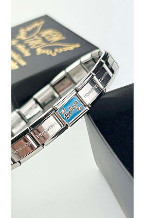 Inanmak (BELIEVE), İtalyan Nom Bileklik için Çelik Charm 4, Gümüş Renk (BİLEKLİK DAHİL DEĞİLDİR!!)