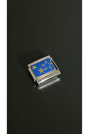 Yıldız, İtalyan Nom Bileklik için Çelik Charm, Gümüş Renk (BİLEKLİK DAHİL DEĞİLDİR!!)