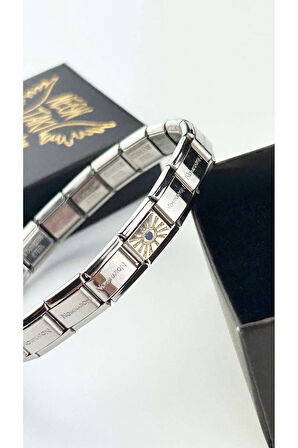 Göz, İtalyan Nom Bileklik için Çelik Charm 10, Gümüş Renk (BİLEKLİK DAHİL DEĞİLDİR!!)