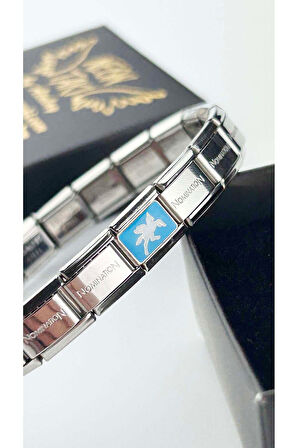 Unicorn, İtalyan Nom Bileklik için Çelik Charm 14, Gümüş Renk (BİLEKLİK DAHİL DEĞİLDİR!!)