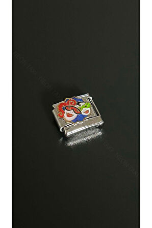 Festival Balo, İtalyan Nom Bileklik için Çelik Charm 17, Kasa Gümüş Renk (BİLEKLİK DAHİL DEĞİLDİR!)