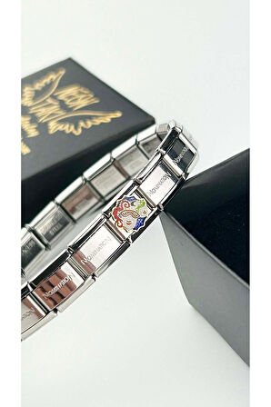 Festival Balo, İtalyan Nom Bileklik için Çelik Charm 17, Kasa Gümüş Renk (BİLEKLİK DAHİL DEĞİLDİR!)