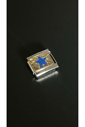 Yıldız, İtalyan Nom Bileklik için Çelik Charm 32, Gümüş Renk (BİLEKLİK DAHİL DEĞİLDİR!!)