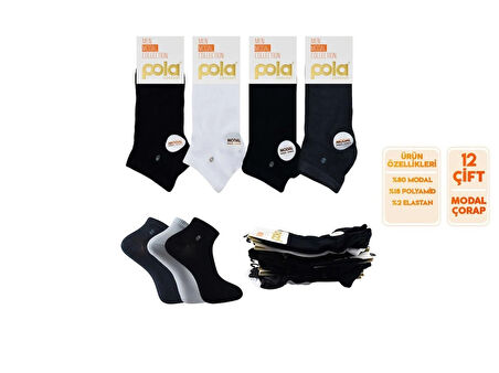 Pola modal erkek yazlık patik 12 adet
