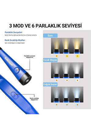 Glocusent Şarjlı LED Boyun Lambası, Kitap Okuma Işığı, Kamp, Avcı, Balıkçı, Örgü, Tamirci, Kafa Lambası