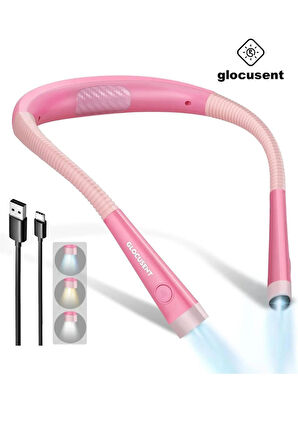 Glocusent Şarjlı LED Boyun Lambası, Kitap Okuma Işığı, Kamp, Avcı, Balıkçı, Örgü, Tamirci, Kafa Lambası